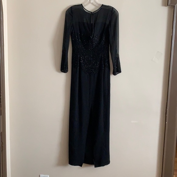 Long sleeve beaded prom dress - Picture 4 of 8